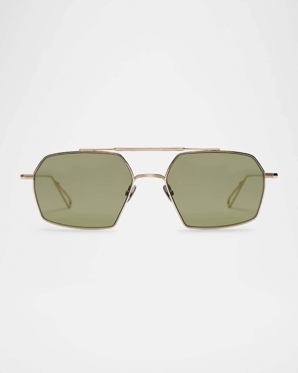 Haussman Rectangle Metal & Nylon Sunglasses